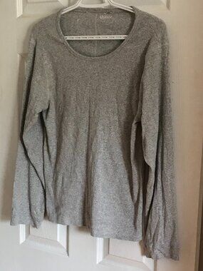 Quince Long Sleeved Ribbed Cashmere Top Sweater LG NEW